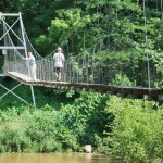 Suspension Foot Bridge over the Kentucky River near Fort  Boonesboro.